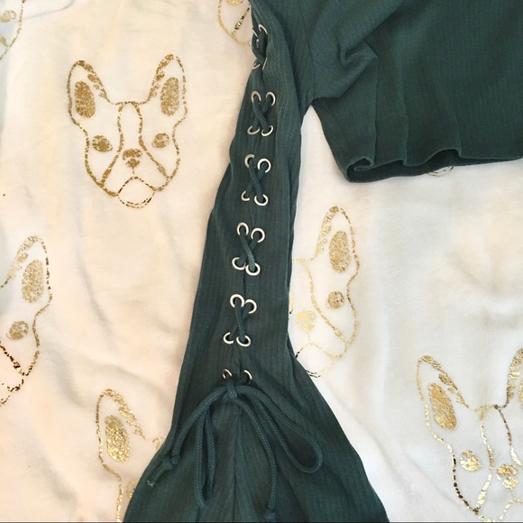 Forest green crop top - Picture 2 of 3